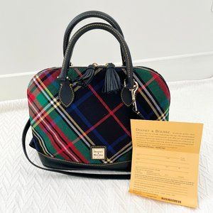 Dooney & Buke Zip Satchel Tartan Collection with Registration Card